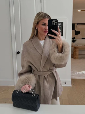 Пальто шерстяное женское с поясом 42-48