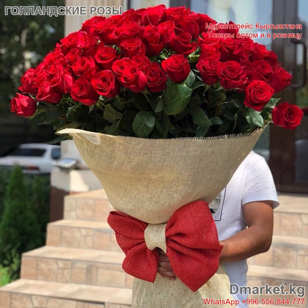 Голландские розы 90см 101 шт (Код:R-00131) в большом авторском букете