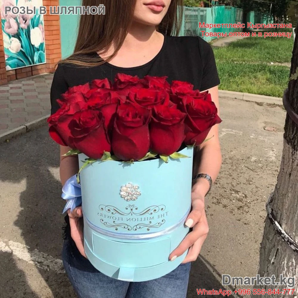 Розы в шляпной коробке R-0015 от The Million Flowers, большая композиция