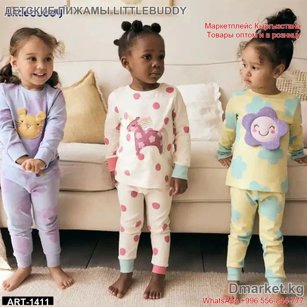 Детские пижамы Littlebuddy в ассортименте с яркими рисунками для девочек