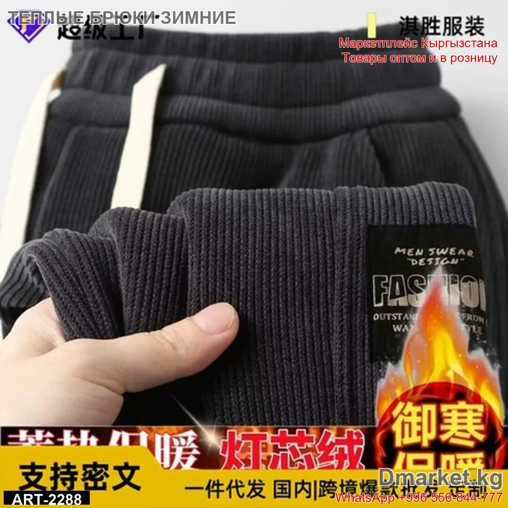 Теплые брюки мужские Fashion с начесом, модель ART-2288 для зимы